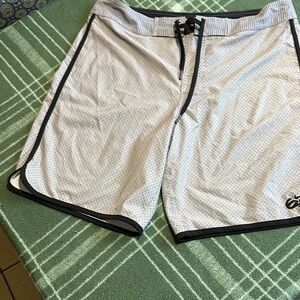 Nike 6.0 White Mesh Athletic swim trunks with Black Trim size 33